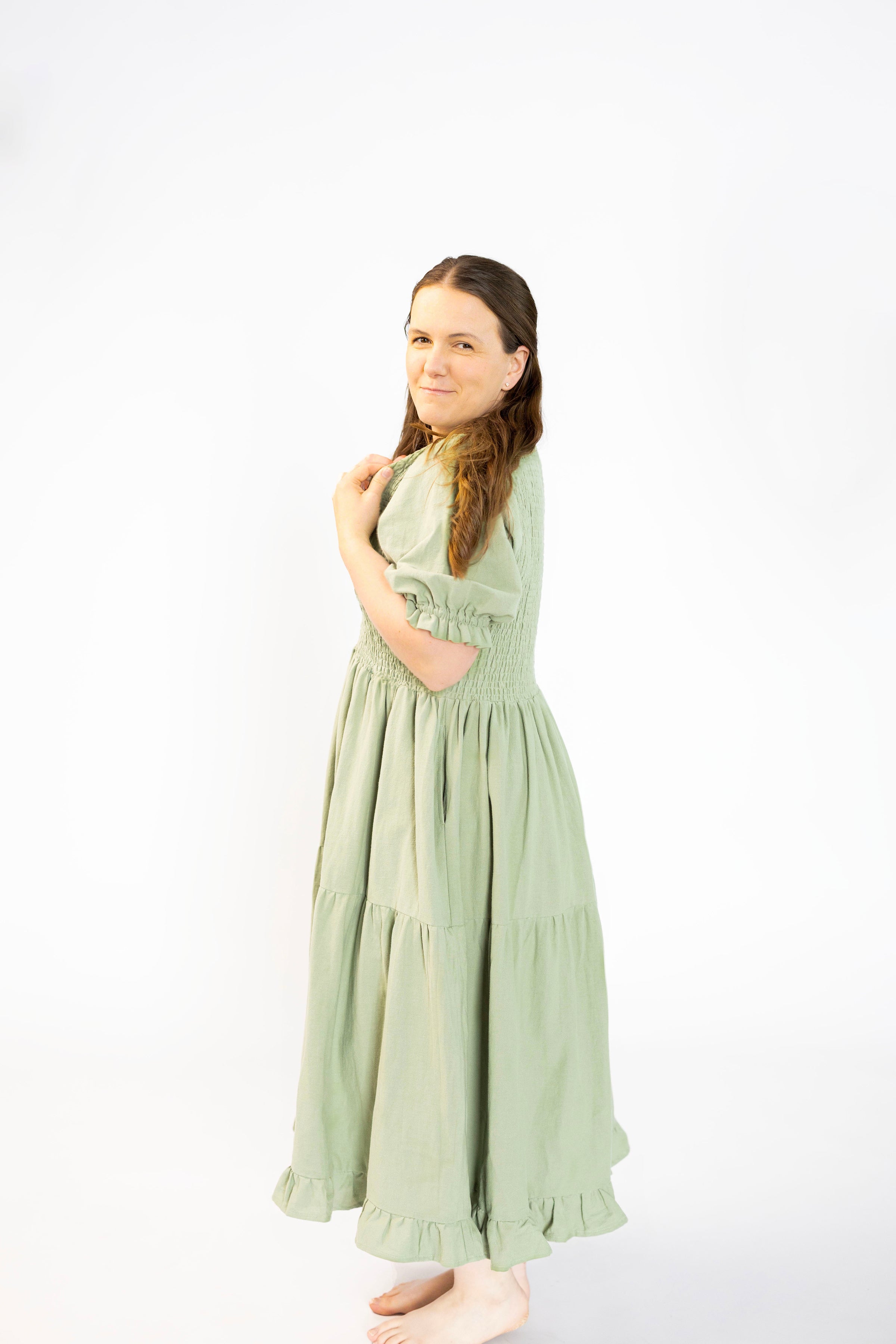 PREORDER Willow Dress - Olive & Rust