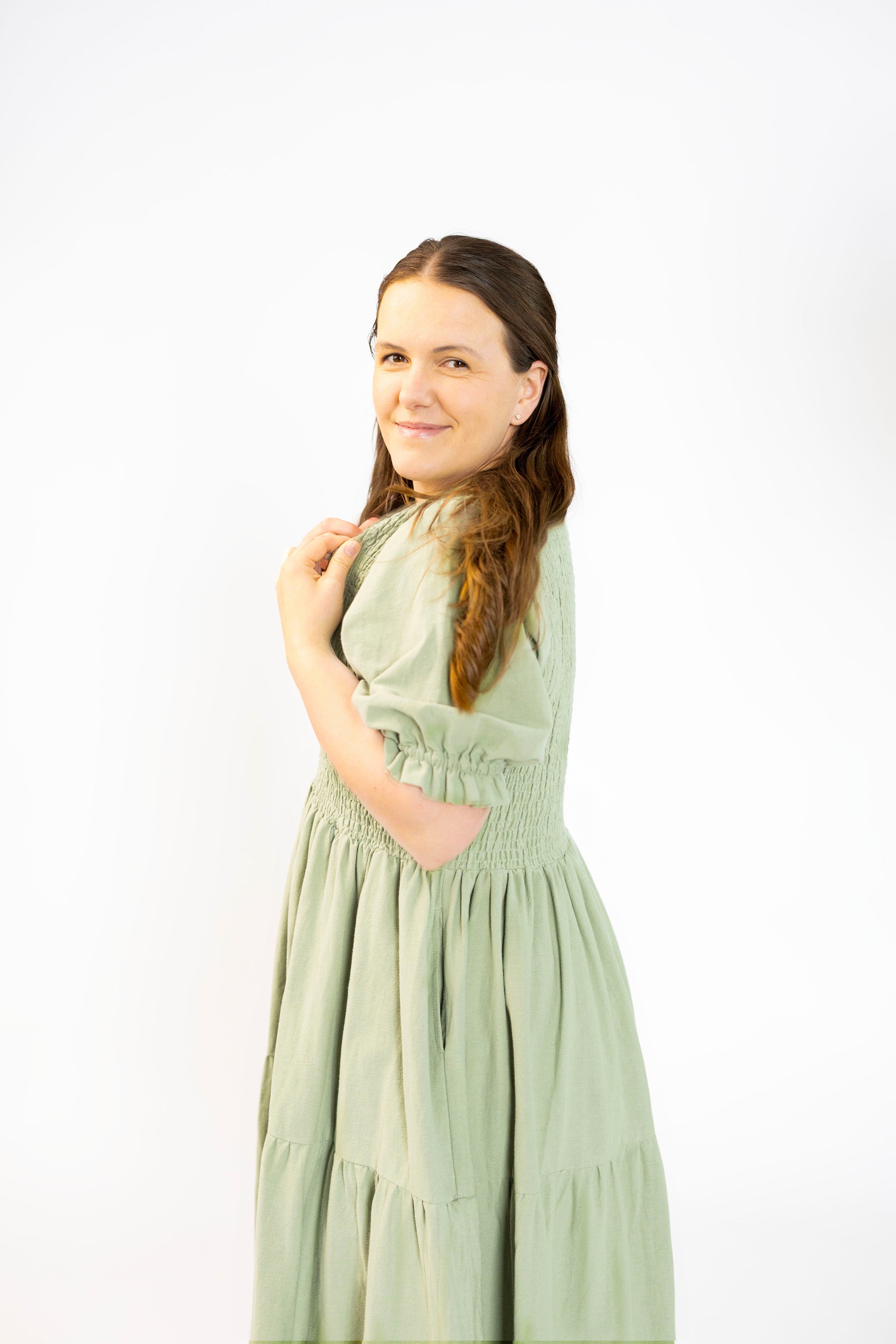 PREORDER Willow Dress - Olive & Rust