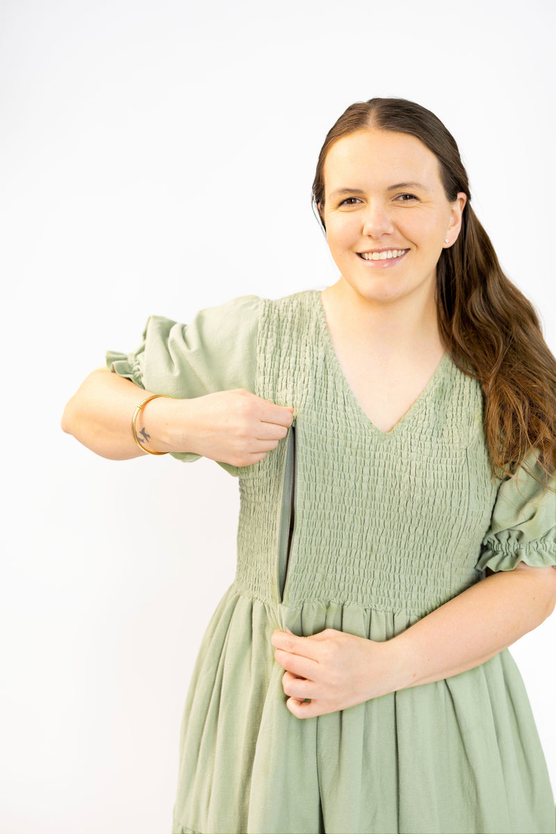 PREORDER Willow Dress - Olive & Rust