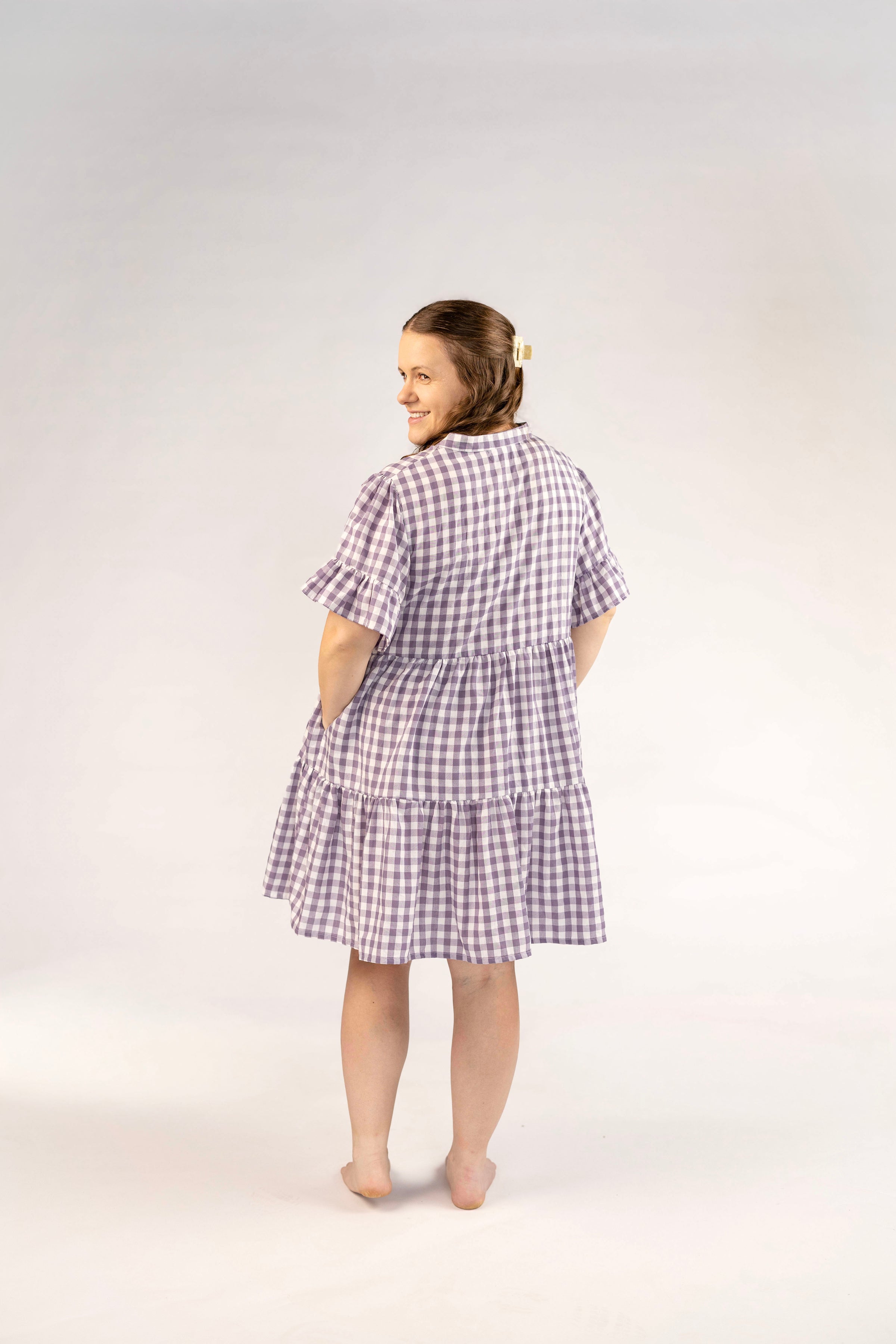 The Abby Dress - Grape Gingham