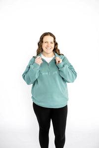 Teal 1/4 Zip Breastfeeding Jumper