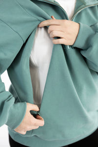 Teal 1/4 Zip Breastfeeding Jumper