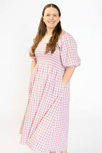 Tiffany Dress - Blush Gingham