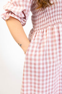 Tiffany Dress - Blush Gingham