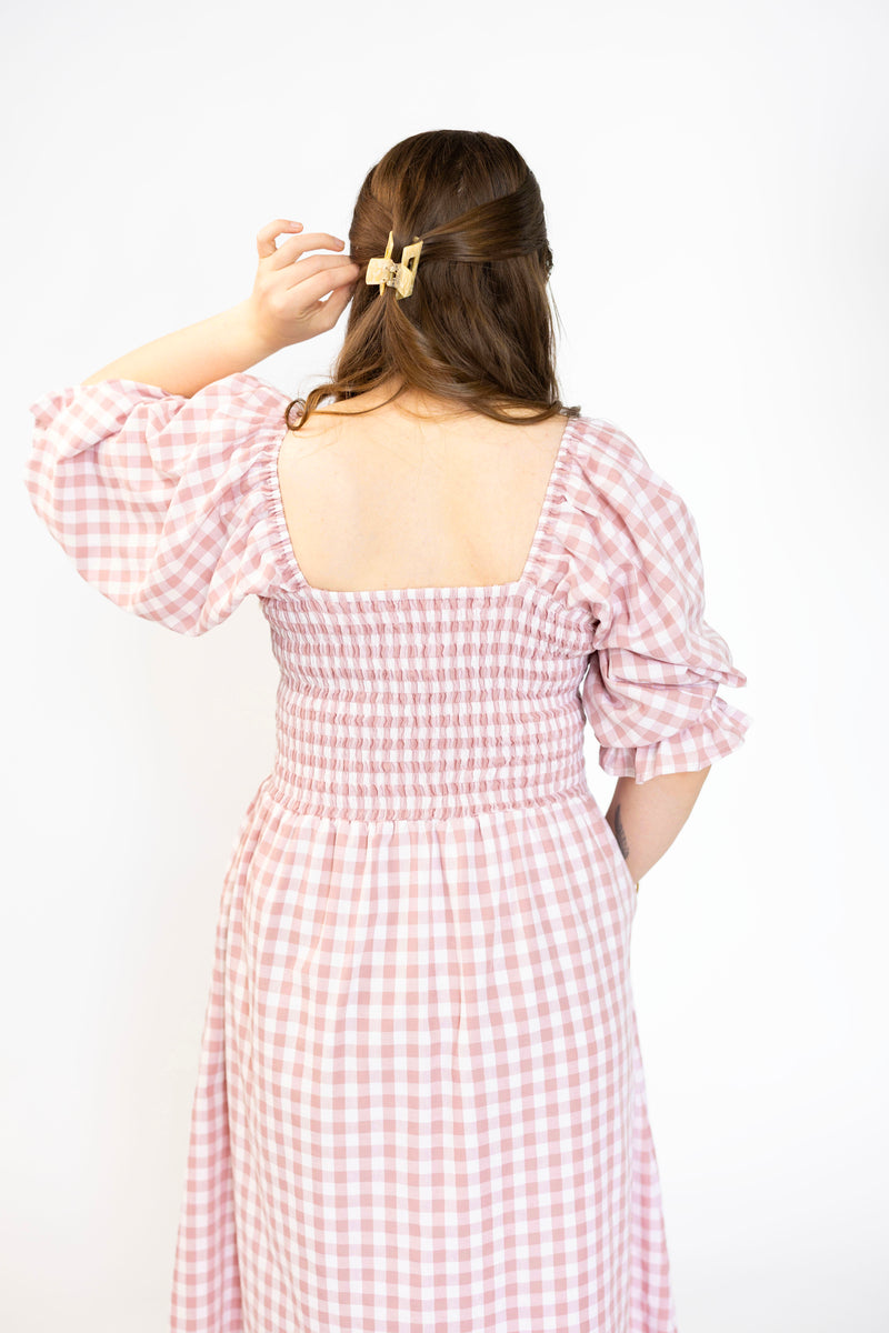 Tiffany Dress - Blush Gingham